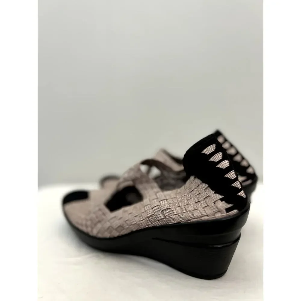 New Bernie Mev Wedge Lulia Sling Back Open Toe Wedge Shoes Size 6/36